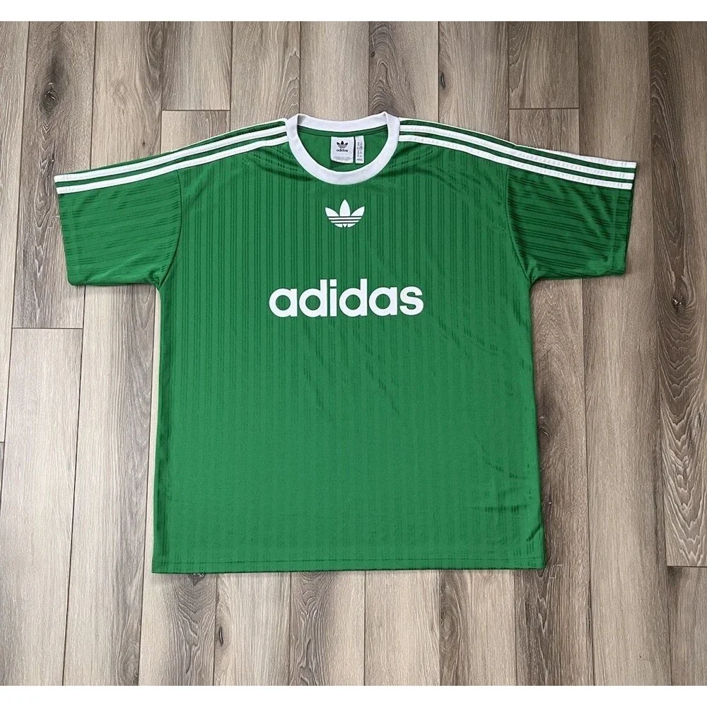 Adidas Originals Green/White Trefoil Polyester Jersey Shirt Mens Size XL IM9457